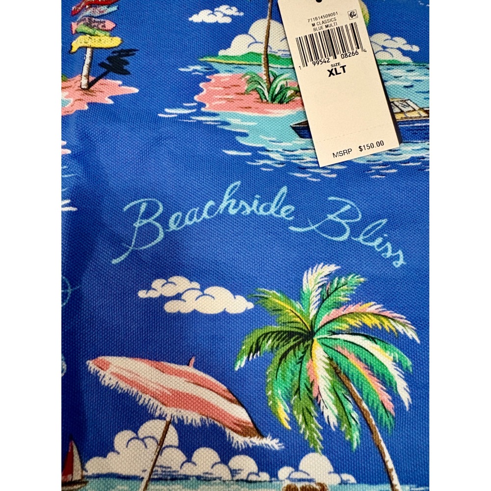 Polo Ralph Lauren Polo Shirt Mens XLT Blue Polo Bear Beachside Preppy Bliss - Picture 11 of 16